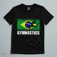 Gymnastics Sport Retro Brazil Flag Brazilian Gymnast T-Shirt thumb 5