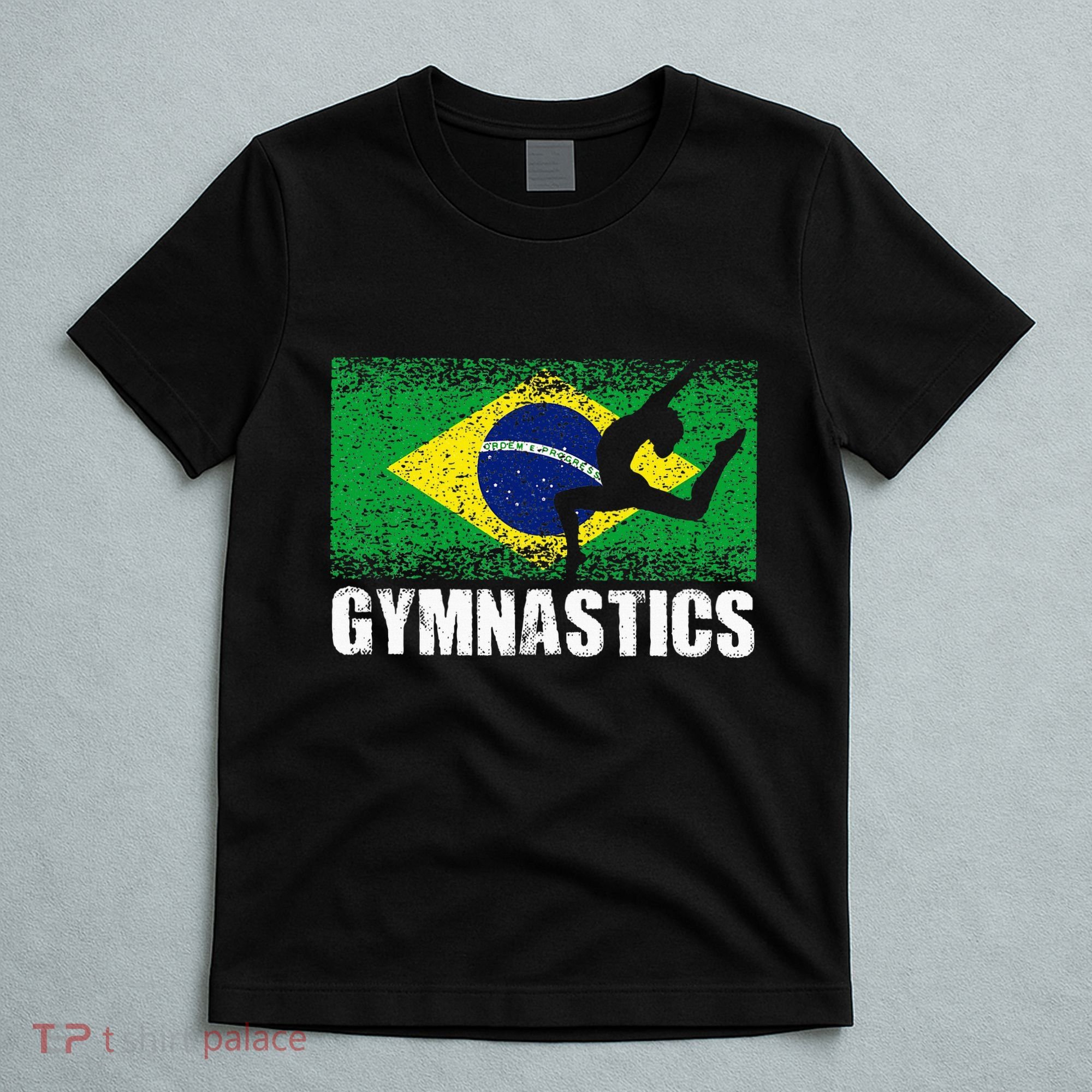 Gymnastics Sport Retro Brazil Flag Brazilian Gymnast T-Shirt