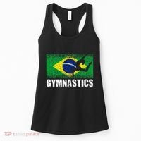 Gymnastics Sport Retro Brazil Flag Brazilian Gymnast Women's Tank Top thumb 0