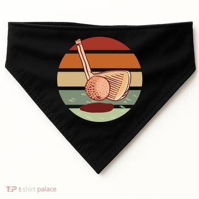 Golf Sunset Retro USA-Made Doggie Bandana
