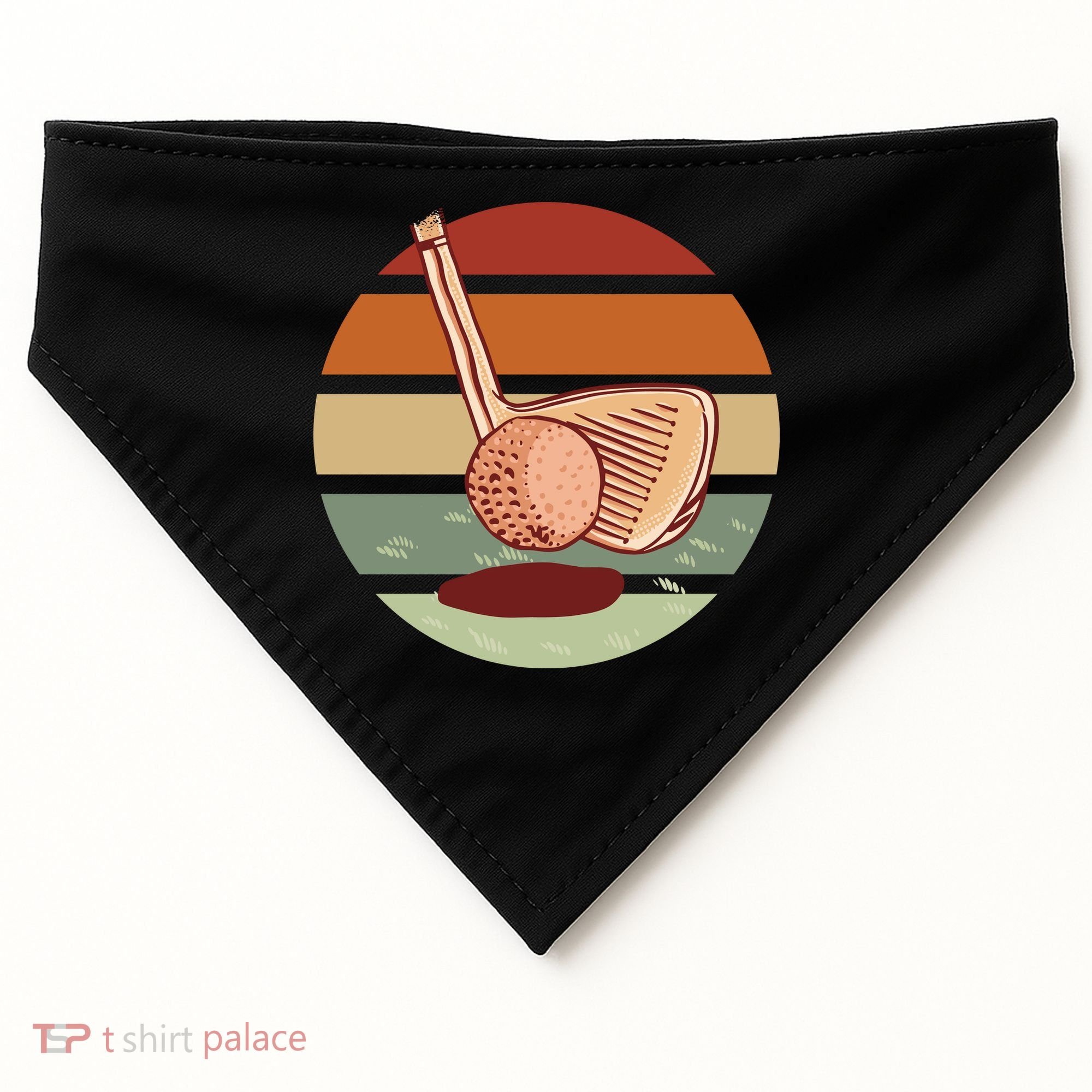 Golf Sunset Retro USA-Made Doggie Bandana