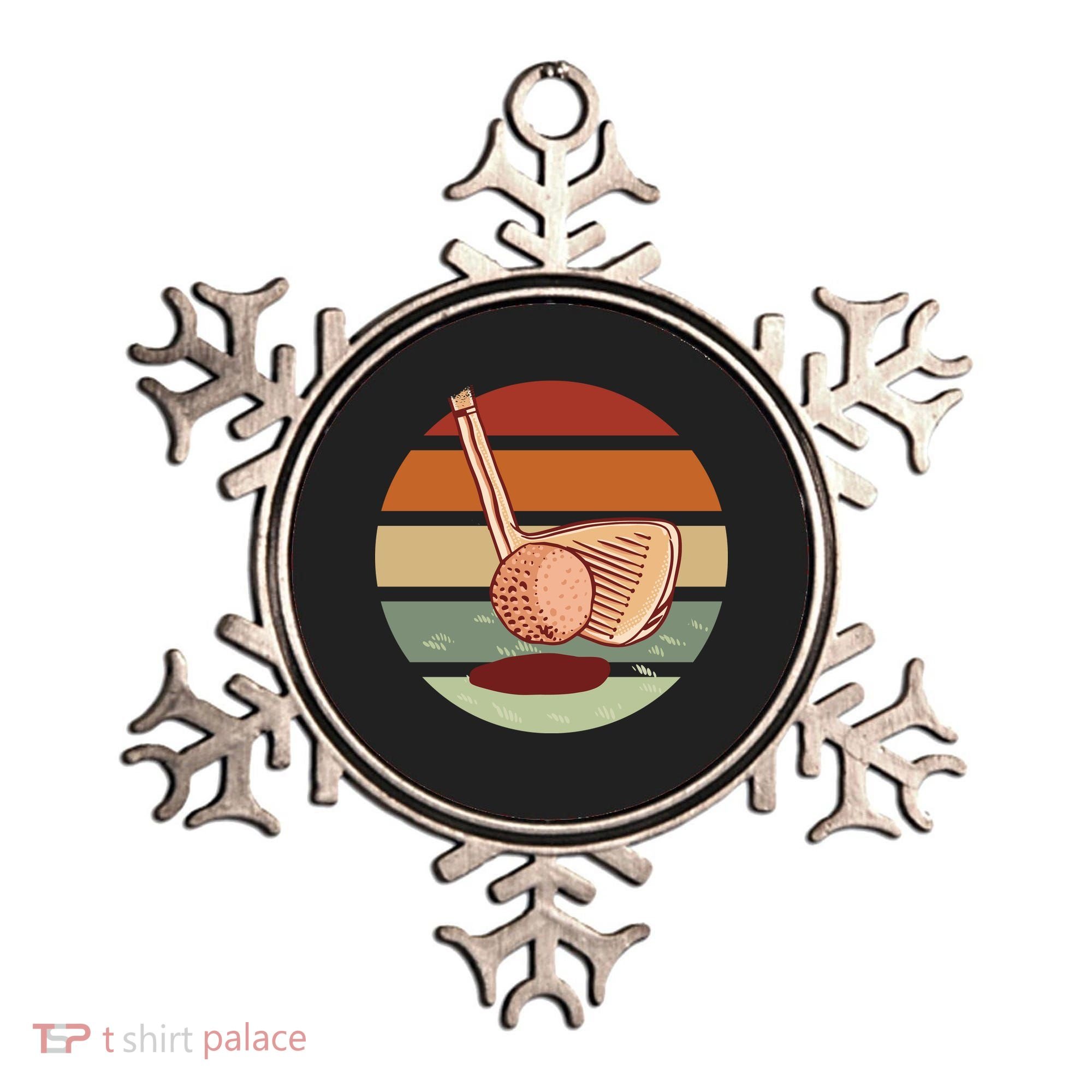 Golf Sunset Retro Ornament
