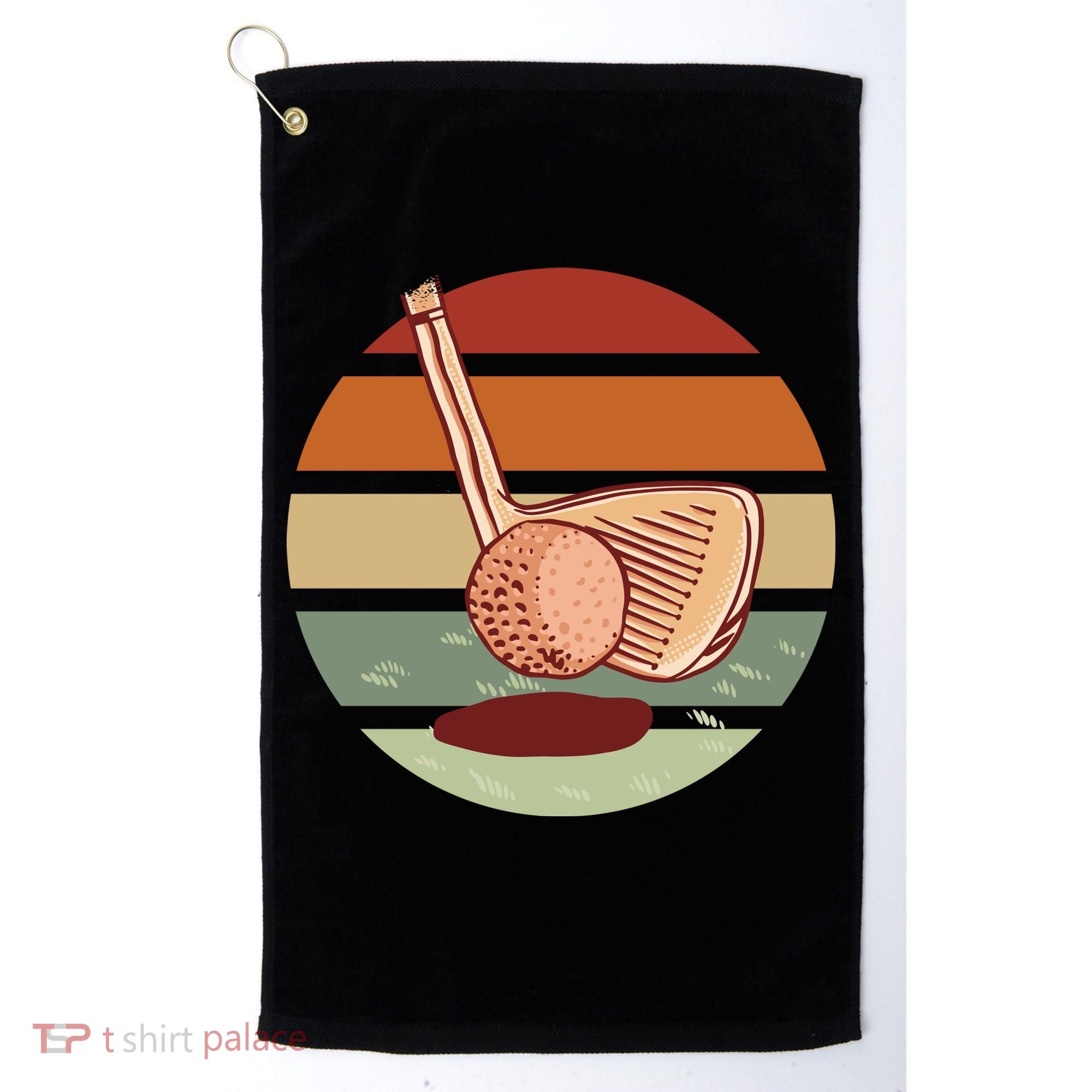 Golf Sunset Retro Golf Towel