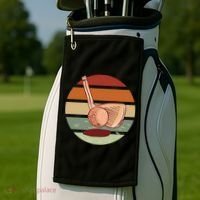 Golf Sunset Retro Golf Towel thumb 2