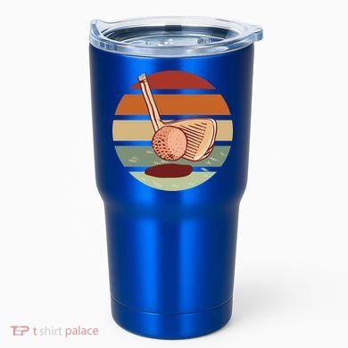 Golf Sunset Retro Tumbler