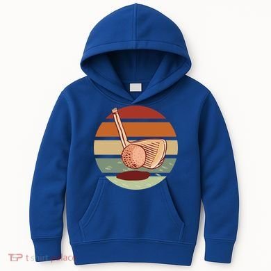 Golf Sunset Retro Kids Hoodie