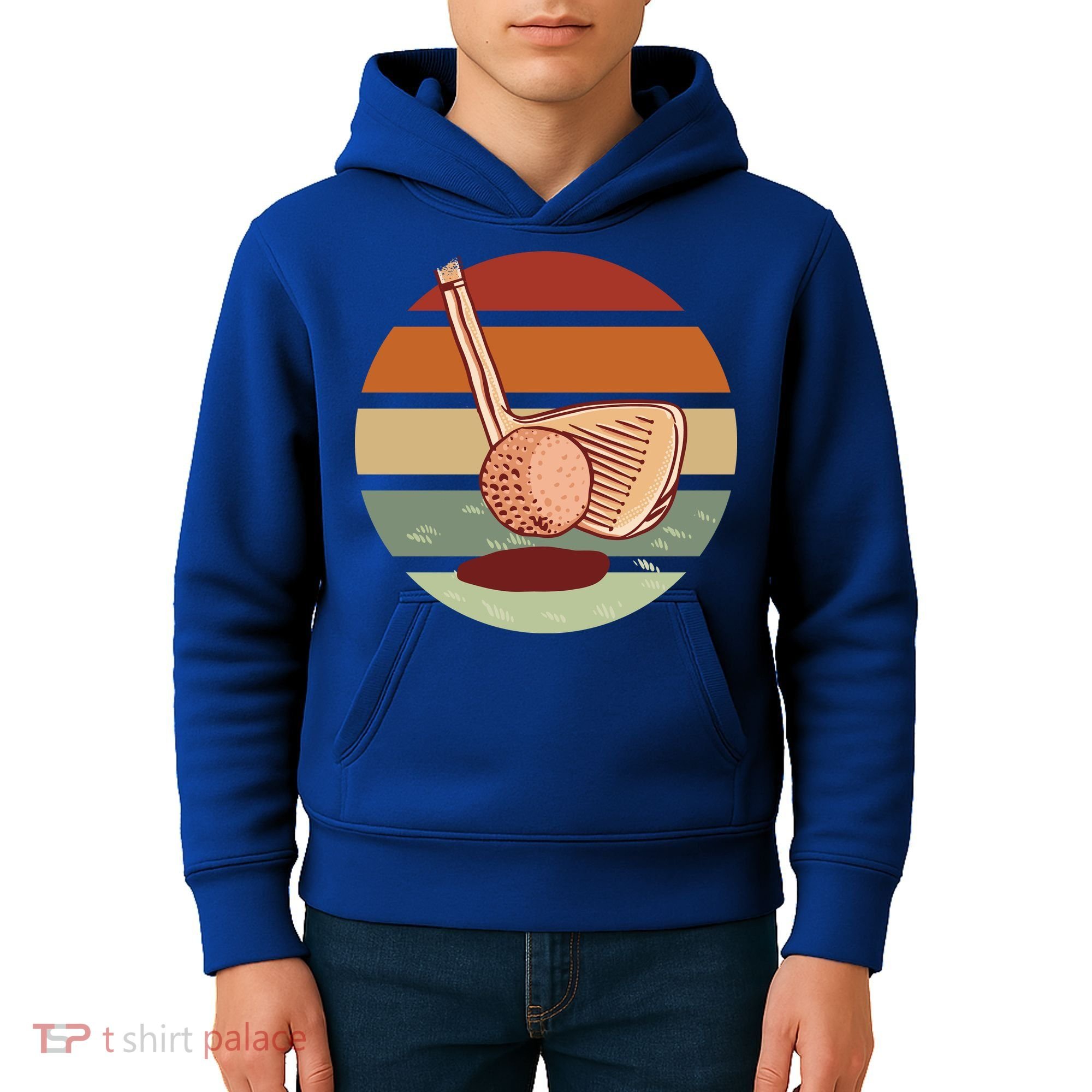 Golf Sunset Retro Kids Hoodie