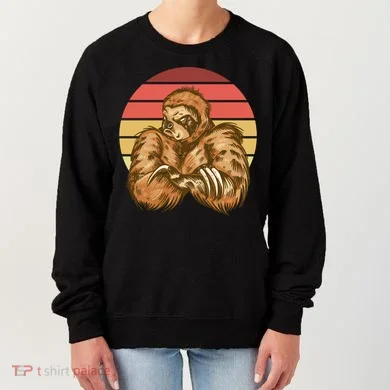 Grumpy Sloth Retro Sunset Women's Sweatshirt