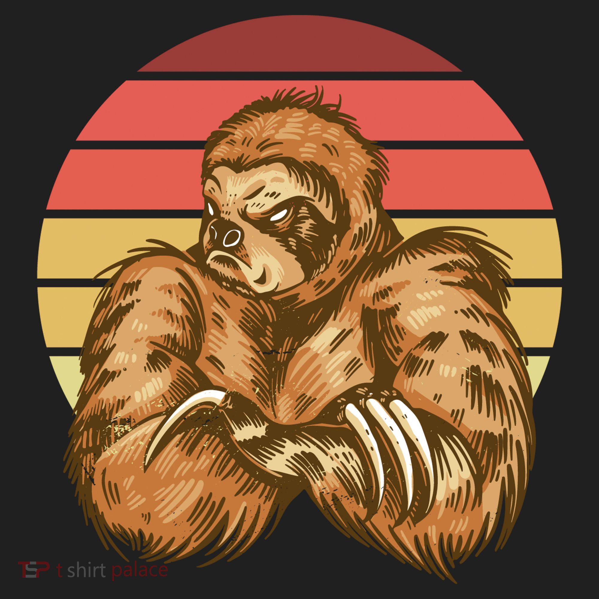 Grumpy Sloth Retro Sunset Women's Sweatshirt