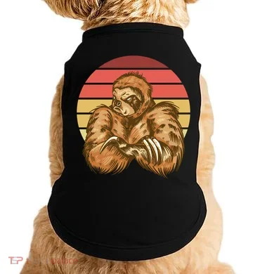 Grumpy Sloth Retro Sunset Doggie Tank
