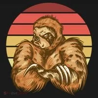 Grumpy Sloth Retro Sunset Doggie Tank thumb 4