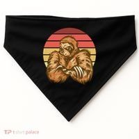 Grumpy Sloth Retro Sunset USA-Made Doggie Bandana thumb 0