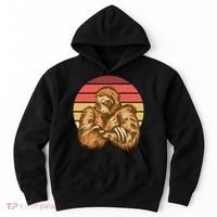 Grumpy Sloth Retro Sunset Hoodie thumb 0