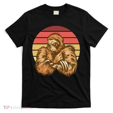 Grumpy Sloth Retro Sunset T-Shirt