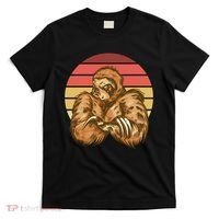 Grumpy Sloth Retro Sunset T-Shirt thumb 0