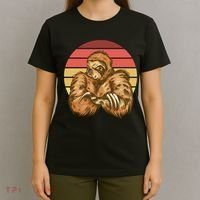 Grumpy Sloth Retro Sunset T-Shirt thumb 4