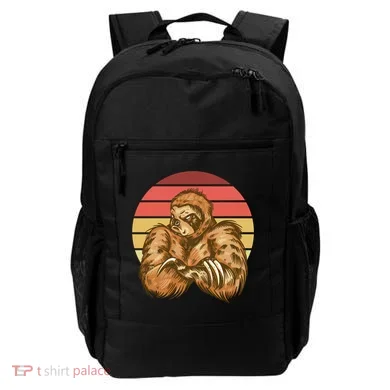 Grumpy Sloth Retro Sunset Backpack