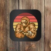 Grumpy Sloth Retro Sunset Coaster thumb 0