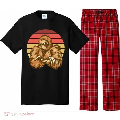 Grumpy Sloth Retro Sunset Pajama Set
