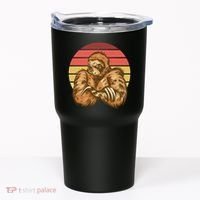 Grumpy Sloth Retro Sunset Tumbler thumb 0