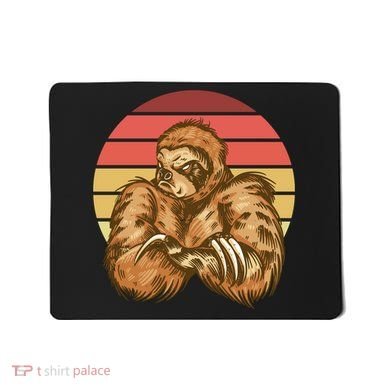 Grumpy Sloth Retro Sunset Mousepad