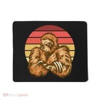 Grumpy Sloth Retro Sunset Mousepad thumb 0