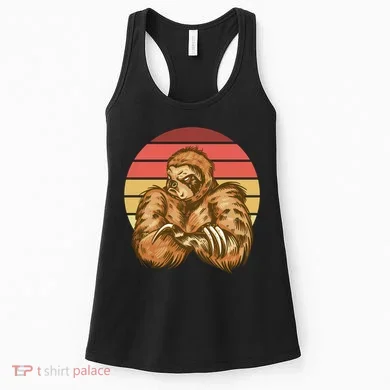 Grumpy Sloth Retro Sunset Women's Tank Top