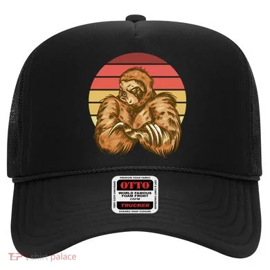 Grumpy Sloth Retro Sunset Hat