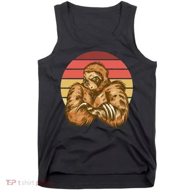 Grumpy Sloth Retro Sunset Tank Top
