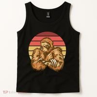 Grumpy Sloth Retro Sunset Tank Top thumb 2