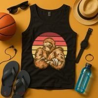 Grumpy Sloth Retro Sunset Tank Top thumb 4