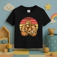 Grumpy Sloth Retro Sunset Toddler T-Shirt thumb 3