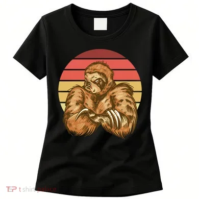 Grumpy Sloth Retro Sunset Women's T-Shirt