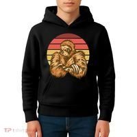Grumpy Sloth Retro Sunset Kids Hoodie thumb 4