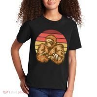 Grumpy Sloth Retro Sunset Kids T-Shirt thumb 2