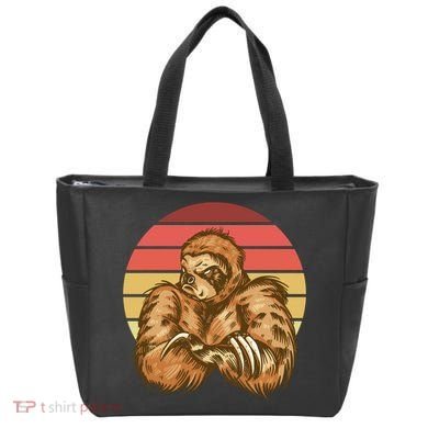 Grumpy Sloth Retro Sunset Tote Bag