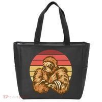 Grumpy Sloth Retro Sunset Tote Bag thumb 0