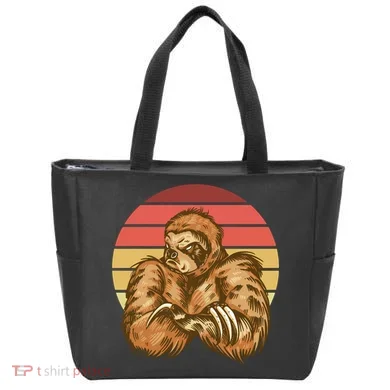 Grumpy Sloth Retro Sunset Tote Bag