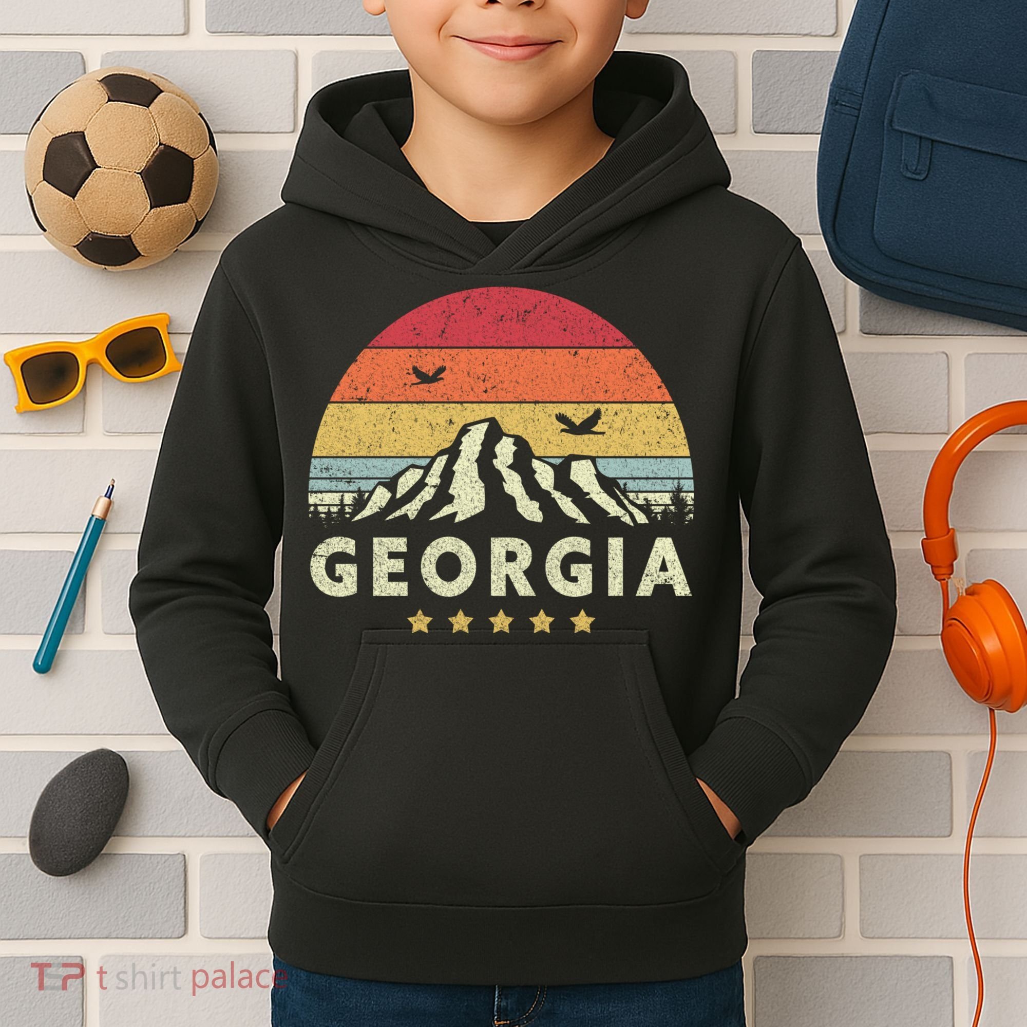 Georgia Shirt. Retro Style GA, USA Kids Hoodie