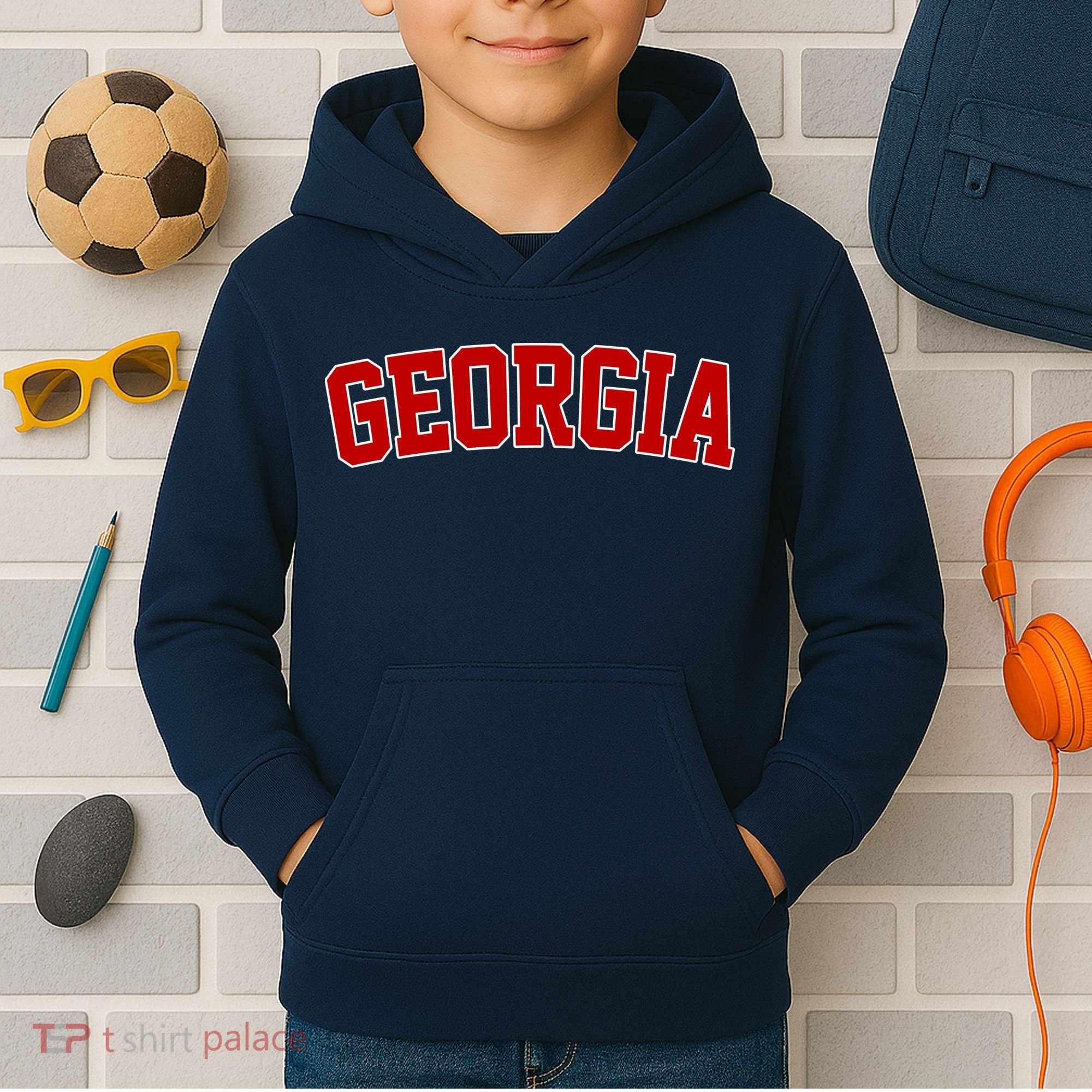 Georgia State Retro Kids Hoodie