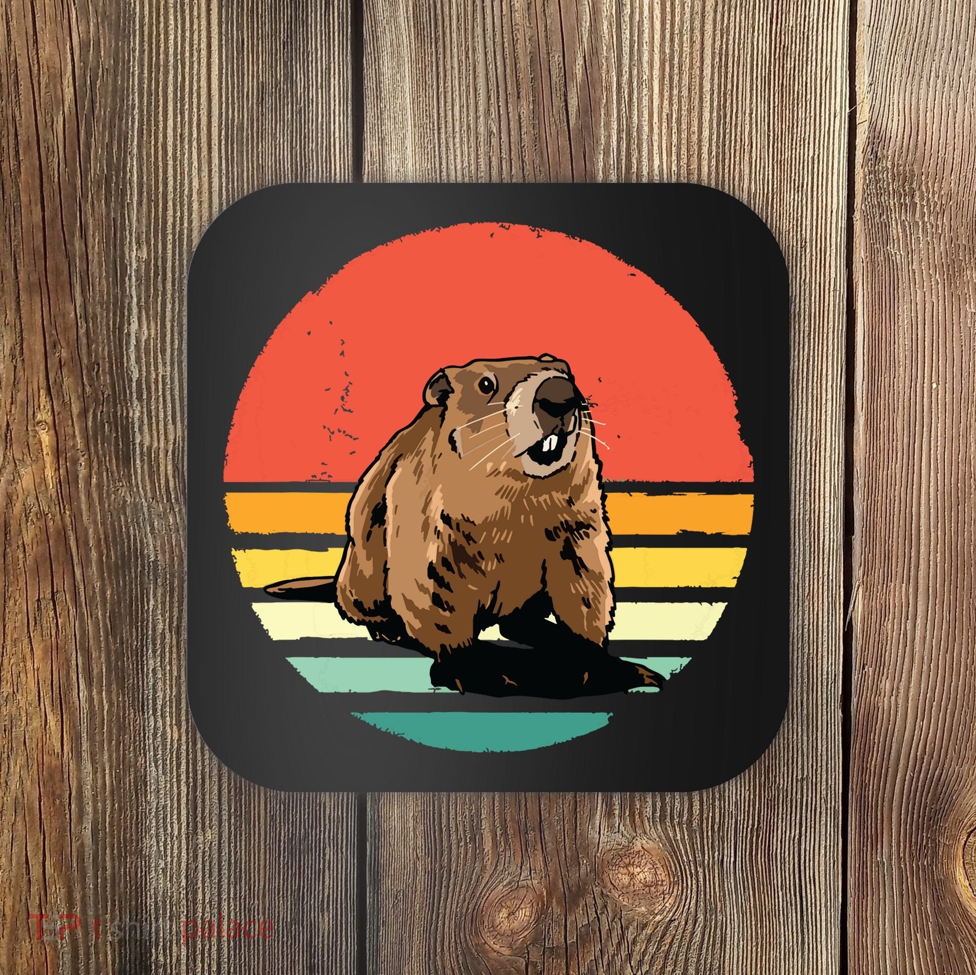 Groundhog Shirts Retro Style Rodent Animal Groundhogs Day Coaster