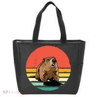 Groundhog Shirts Retro Style Rodent Animal Groundhogs Day Tote Bag thumb 0