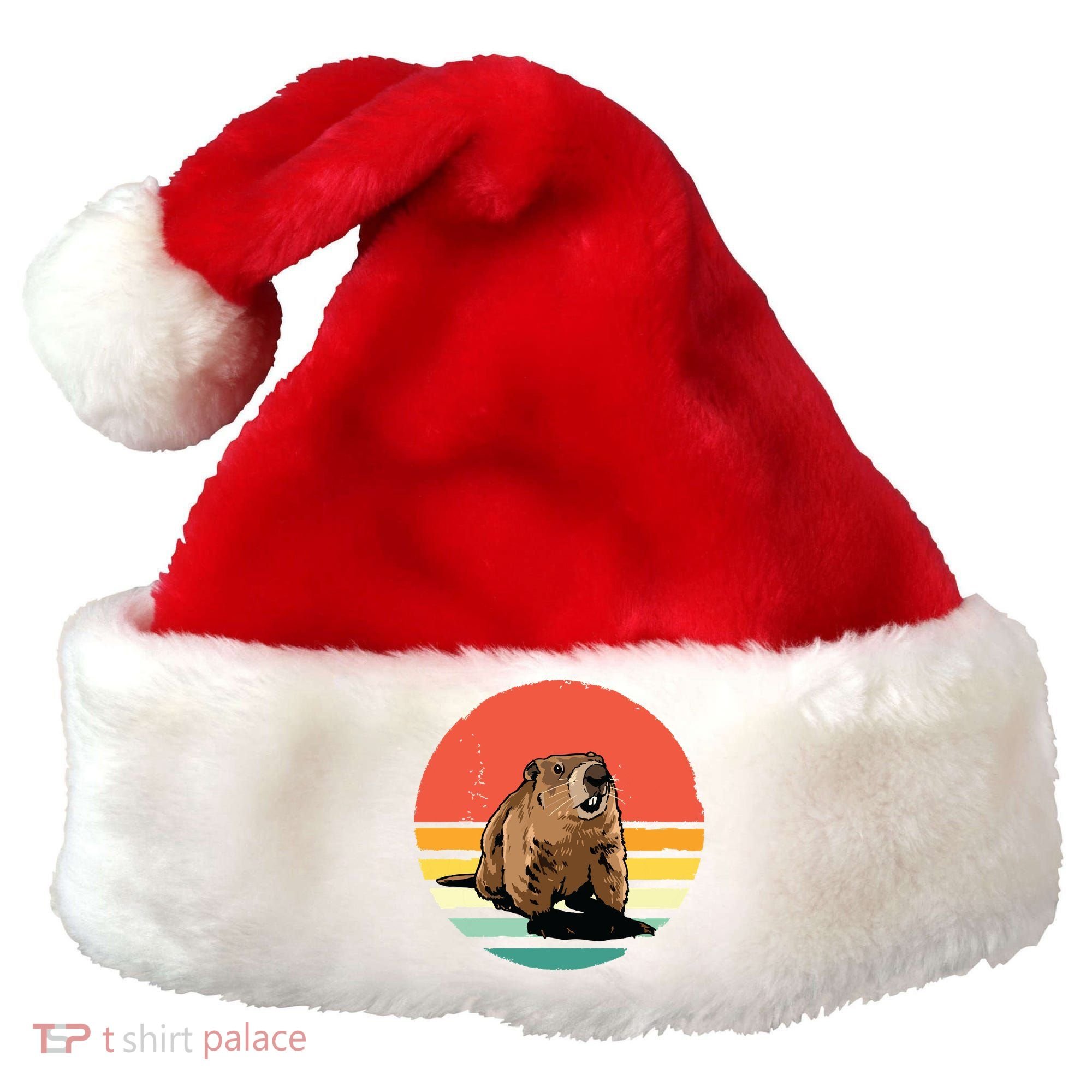 Groundhog Shirts Retro Style Rodent Animal Groundhogs Day Santa Hat