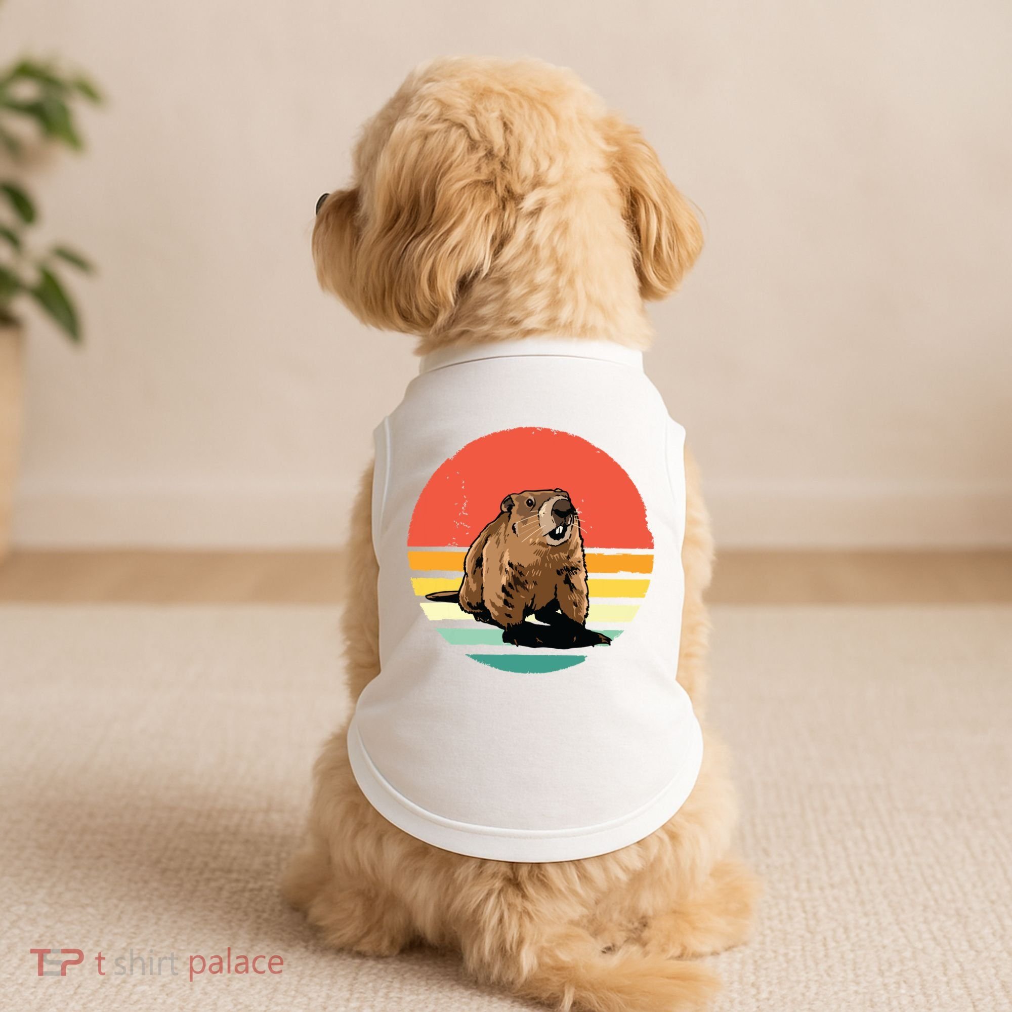 Groundhog Shirts Retro Style Rodent Animal Groundhogs Day Doggie Tank