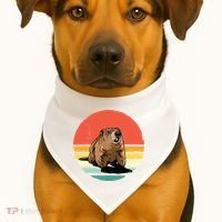 Groundhog Shirts Retro Style Rodent Animal Groundhogs Day USA-Made Doggie Bandana thumb 1