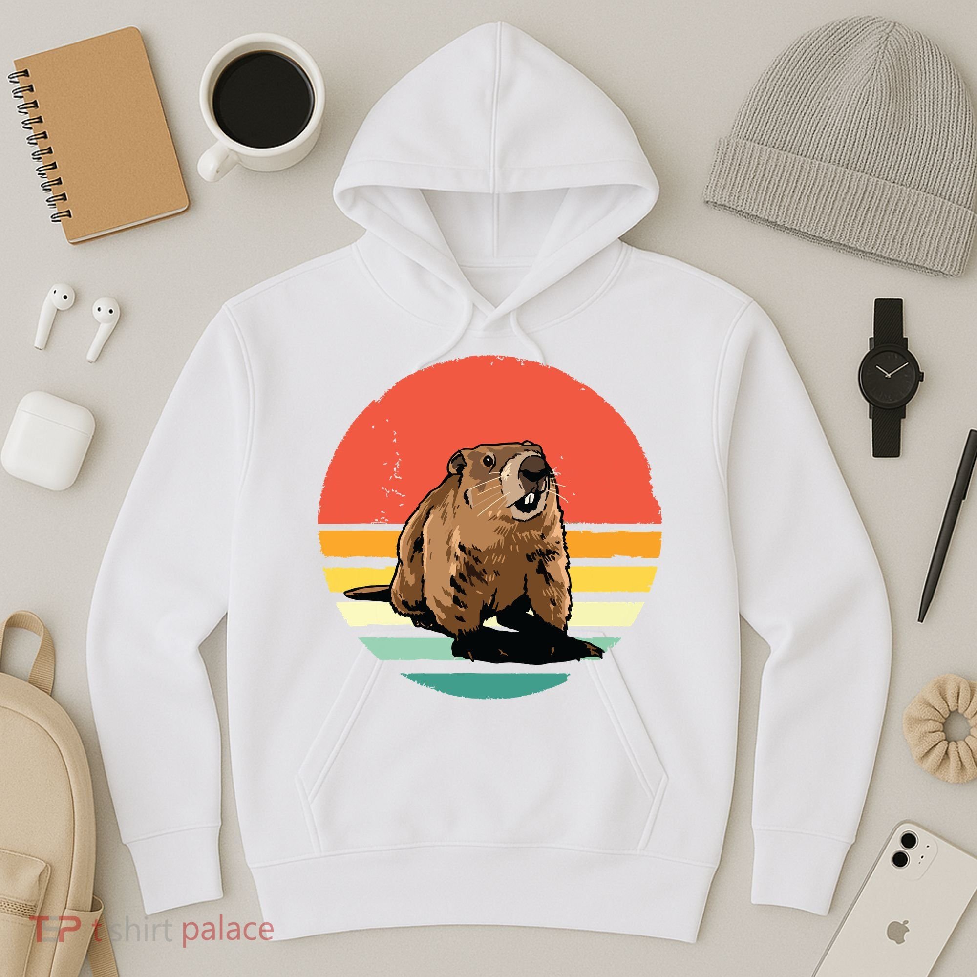 Groundhog Shirts Retro Style Rodent Animal Groundhogs Day Hoodie