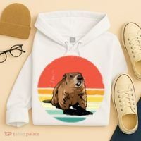 Groundhog Shirts Retro Style Rodent Animal Groundhogs Day Hoodie thumb 4