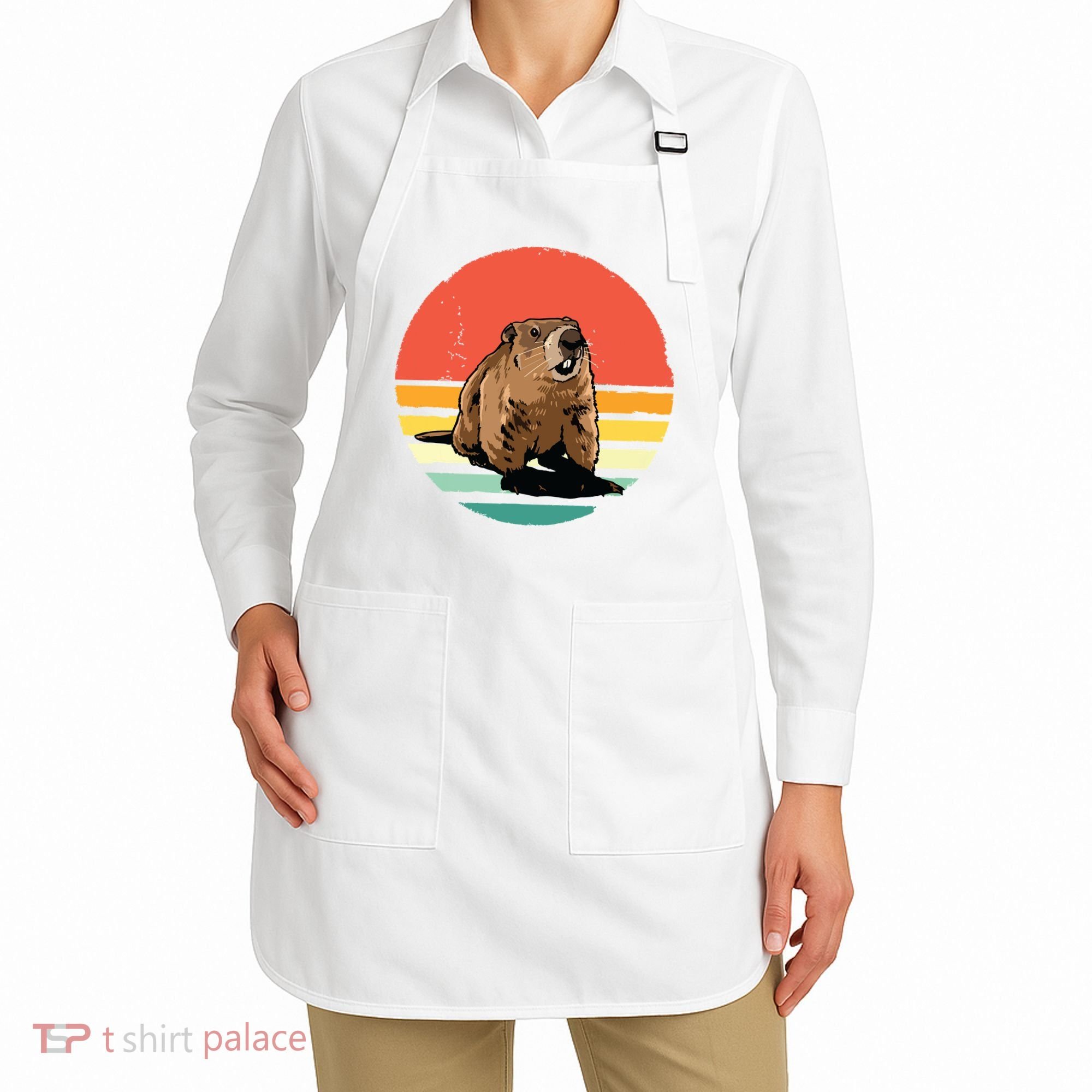 Groundhog Shirts Retro Style Rodent Animal Groundhogs Day Apron