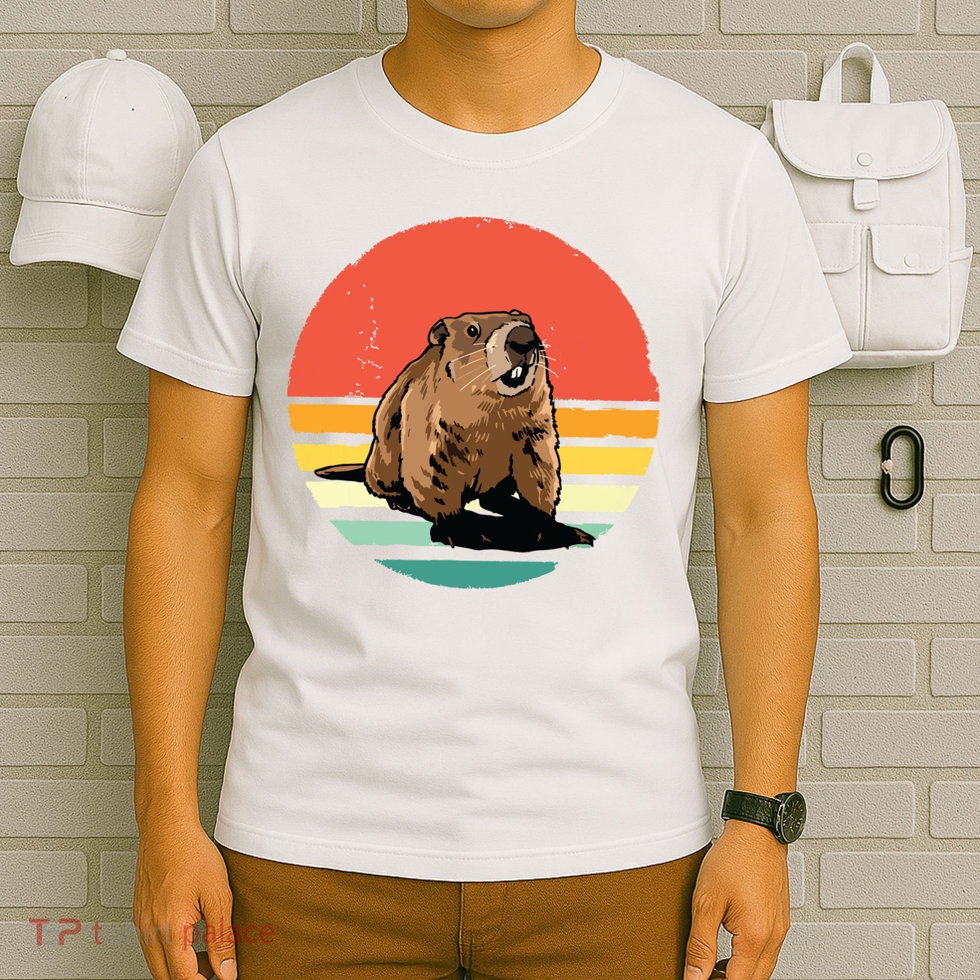 Groundhog Shirts Retro Style Rodent Animal Groundhogs Day T-Shirt