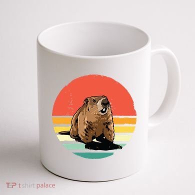 Groundhog Shirts Retro Style Rodent Animal Groundhogs Day Coffee Mug back